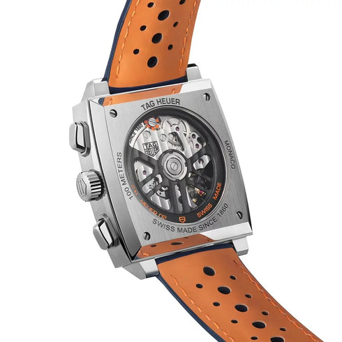 Monaco 39mm Blue Dial on Calf Skin Watch - 2